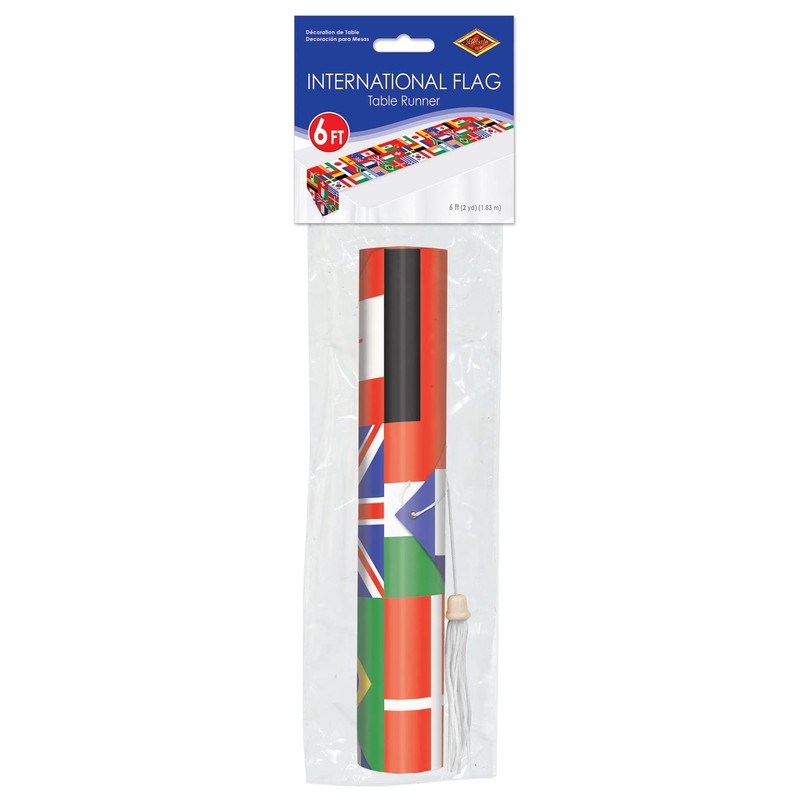Printed International Flag Table Runner Party Accessory (1 count) (1/Pkg)