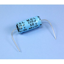 (TL #12) 2pcs M.D.L. 220uF 50v Bipolar Non-Polarized Axial Electrolytic Capacitor BP NP
