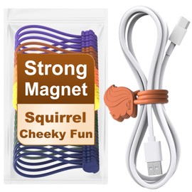SOLIDATOR Fun Squirrel Magnetic Cable Ties – 24 Pack, Reusable Silicone Cord Organizers for Home & Office, Strong Magnetic Hold, Assorted Colors, Ideal for Cable Management, Novelty Gift