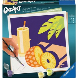 Ravensburger CreArt 25560 Mocktail Pineapple Painting by Numbers Adults, DIY Painting Set with Brush and Acrylic Paints, Gift for Women and Men, Painting for Adults