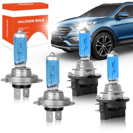 OQSNCV Fit for Hyundai Santa Fe 2010 2011 2012 2013 2014 2015 2016 Halogen Headlight Bulbs, H7 High Beam+ H11B Low Beam Headlamp Replacement Bulbs Kit, Pack of 4