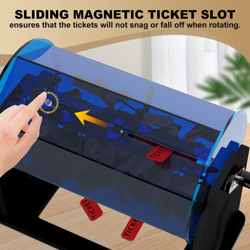 Raffle Drum, Raffle Ticket Spinner Drum with Silent Design Turning