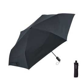 Waterfront U355-0811BK1-B9 Folding Umbrella, Rain Umbrella, LESS IS MORE Quick Shut Auto Open and Close, Black, 21.7 inches (55 cm), Easy to Fold Shape Memory, Unisex