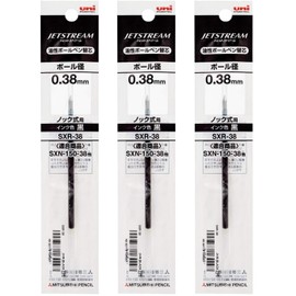 Set of 3 - Ballpoint Pen Refill for Jetstream SXN-150 0.38 mm - SXR-38 (Blue)