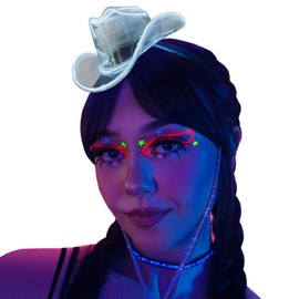 Neon Cowboys® Mini LED Neon Hat - Light Up Wire Cowboys Hat for Birthdays, Raves, Parties, and Festivals