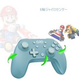 QRD Junior E5 Wireless Controller, Portable Controller for Switch Lite OLED Pro PC Windows Mac iOS Andoird (Switch Controller Blue)