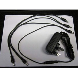 Replacement for 9V AC-DC Switching Adapter + 5 Way Chain for Dunlop Cry Baby Mini 535Q Wah Pedal