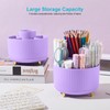 Lolocor 360 Rotating Plastic Desk Pen Organizer with 5 Slots,
