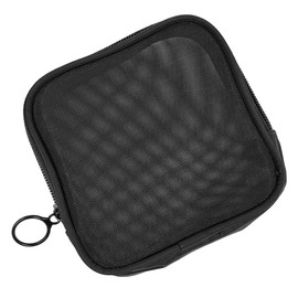 Sarini 2 Stück Mini-Make-up-Tasche aus Netzstoff, kleine Make-up-Tasche, Reisetasche mit Reißverschluss, tragbare Make-up-Tasche, Reise-Kulturtasche, Zubehör-Organizer (schwarz)