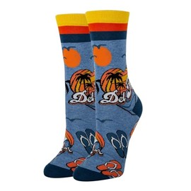 ooohyeah Women’s Funny Crazy Crew Socks, Cool Novelty Comfort Cotton Dress Socks, Del Mar, Size 5-10