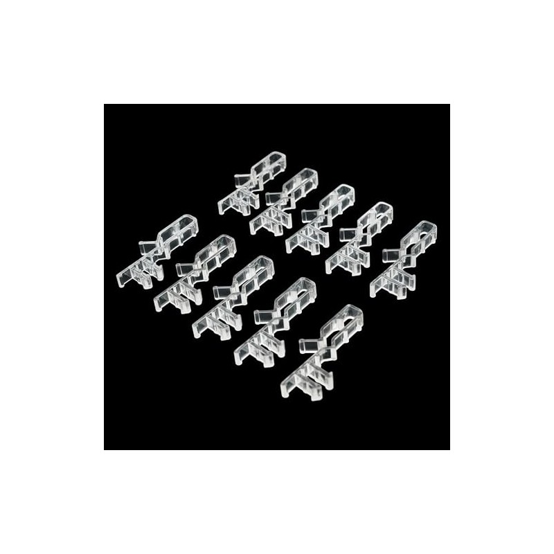 12 pcs 2-1/8 inch Hidden Channel Valance Clips, Clear Plastic