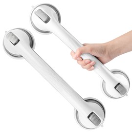 EEEKit Suction Shower Grab Bar, 16 Inch Anti Slip Shower Handle, Heavy Duty Safety Handrails for Senior Elderly Bathroom Bathtub