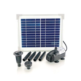 5W Solar Water Pump KIT: DC Brushless Submersible Water Pump 124 GpH with 12V 5W Solar Panel for Birdbath Fountain, Fish Pond, and Garden Water Features (No Backup Battery)