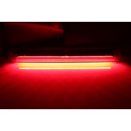 iJDMTOY Dark Red Lens Full LED Strip High Mount Third Brake/Clearance Light Assembly Compatible with Hummer 2003-2009 H2 SUV, Chevy Suburban/Tahoe, GMC Yukon/Jimmy, etc