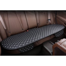 YUNZLAN Universal Leather Car Seat Cover/Protector, Front/Rear car Cushion Car Seat Pad/mat with Non-Slip Bottom-1pcs (Rear-Black&White)