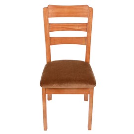 smiry Original Velvet Dining Chair Seat Covers, Stretch Fitted Dining Room Upholstered Chair Seat Cushion Cover, Removable Washable Furniture Protector Slipcovers with Ties - Set of 4, Camel