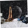 Zerodeko Cosmo Moon Tapestry Plush Decorative Hanging Cloth for Living