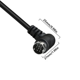 HTGuoji 9 Pin Mini DIN Cable,90Degree Right Angle Male To Female S-Video Cable, Mini 9-pin DIN Cord For TV, Receiver Monitor And VCR (3 meter/9.8FT)