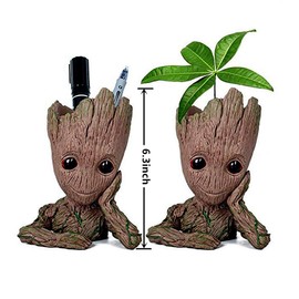 2PCS 6'' Baby Groot Flowerpot Succulent Planter Pot Pen Holder Cute Desk Decor Garden Home