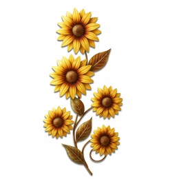 Metal Sunflower Wall Decor 30cm for Indoors and Outdoors | Perfect Sunflower Decor for Porch, Patio, Kitchen | Rustic Yellow Individually Hand Painted Petals