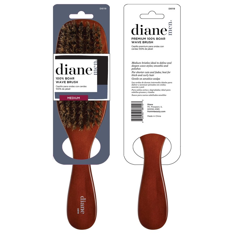 Diane Premium 100% Boar Wave Brush for Men and Barbers,