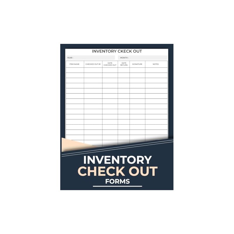 Inventory Check Out Forms: Equipment Sign Out Record Logbook For