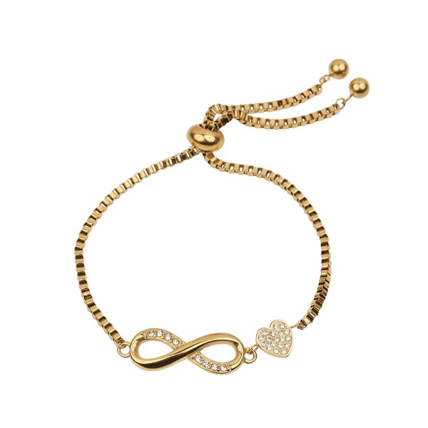 LuckyLy Pulseras Mujer con Dijes de Corazón e Infinito, Brazalete