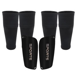 Kids Youth Soccer Shin Guards with Sleeves Slip in Soccer Shin Pads for Boys Girls Ages 3–15 Protective Gear for Football & Training(3Set) (Black, S)