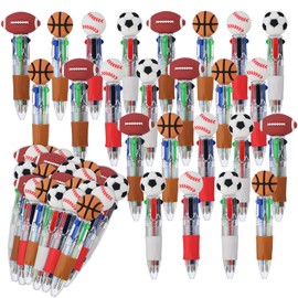 Cioxcr 24 PCS 4-in-1 Sports Ballpoint Pens - Bulk Football Soccer Basketball Pens for Sports Lovers,Exchange Gifts Classroom Prizes Party Favors&Goodie Bag Stuffers