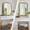 Wall Mount Bathroom Mirror Beaded Framed Baroque Decorative Vanity Mirror
