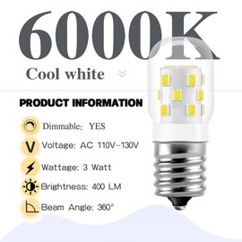 Tupolife 3W LED 8206232A 40 Watt Appliance Bulb Incandescent Equivalent, for LED Microwave Light Bulbs Under Hood Refrigerators Stove Range Hood, E17 LED Bulb 400LM 6000K Daylight White