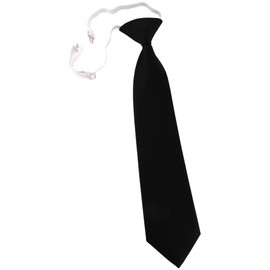 TigerTie Toddler Plain Children's Tie Pre-Tied with Elastic Band, black