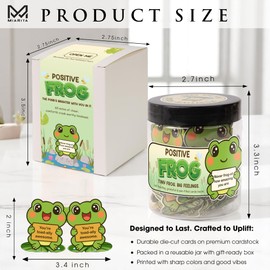 Positive Frog Jar – Thank You Gifts for Women, Men, Coworkers – Emotional Support Jar with 60 Notes – Teacher Appreciation Gifts, Nurses Week Gifts, Retirement Gifts for Men, Women, Frog Gifts