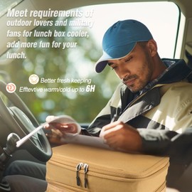 CaCTOUR Lunch Box for Men,Double Deck Tactical Lunch Bag with Shoulder Strap,Large Lunch Box Leakproof & Insulated Lunch Cooler Bag for Men Adults Work Shifts Travel Daytrip,20L (Sandy)