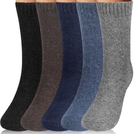 5 Pairs Thermal Socks for Mens Merino Wool Socks,Thick Winter Warm Sock for Boots Ski Hiking Working Casual Soft Cosy Gift Socks