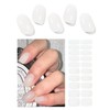 UV Gel Nail Stickers, Milky 20pcs Semi Cured Gel Nail