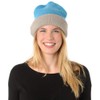 LES POULETTES - Hat 100% cashmere 6-ply two-tone colours, turquoise
