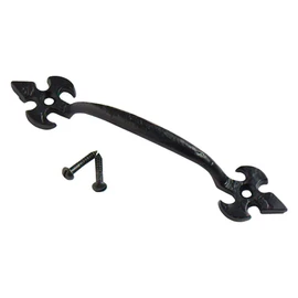 Merriway® BH01794 Fleur-de-Lys Design Pull Cupboard Cabinet Door Handle, 177mm (7 inch) - Black Antique
