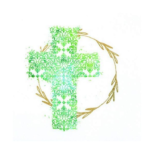20 Napkins Holy Cross Green for Christening, Communion and Confirmation