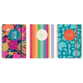 BG Academic Term-Time July-July Diary A5 Die-Cut Wiro Page A Day 2025-2026, Assorted Designs X1