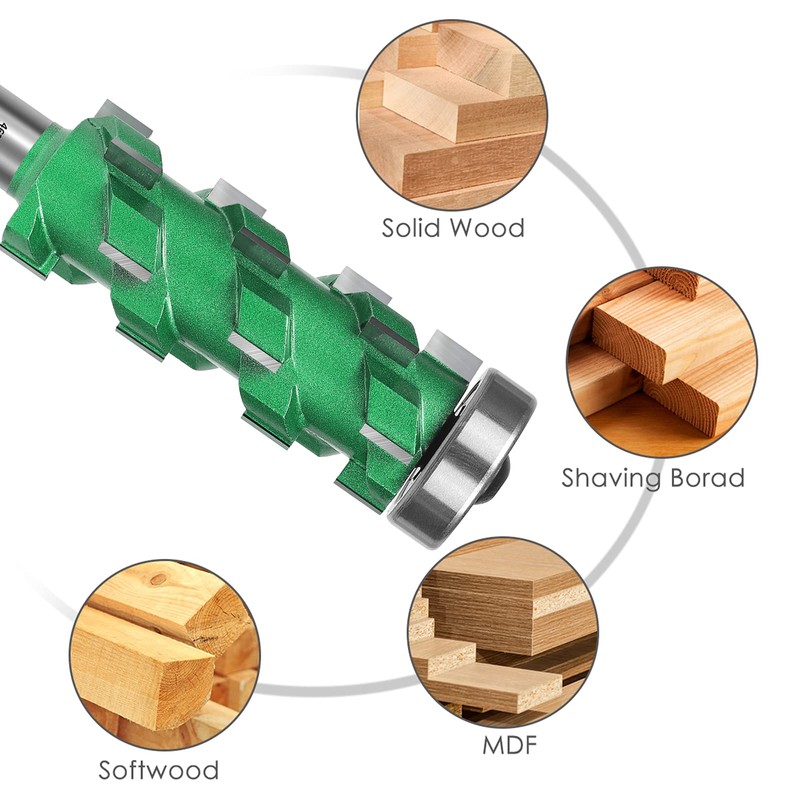 KOWOOD PRO Flush Trim Router Bit(20 Flutes) 1/2" Shank,2-3/4"Cut Length