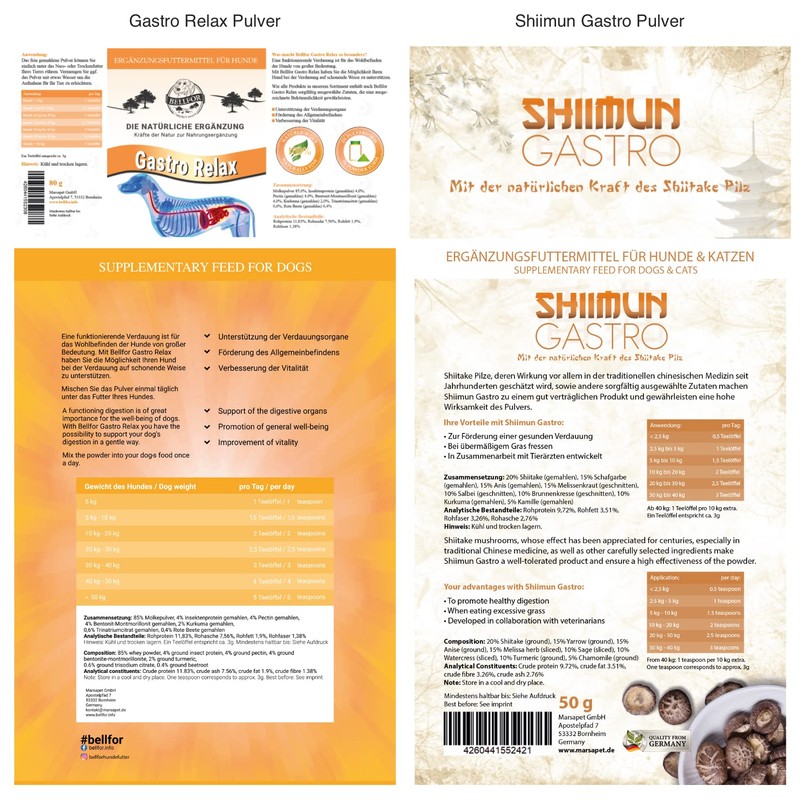 Bellfor Natural Food Supplement for Dogs with Digestive Problems Gastro