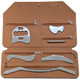 GYX COELE Stainless Steel Gua Sha Scraping Massage Tool Set - 6pcs IASTM Tool Set for Back, Neck, Arm, Leg, Shoulder & Whole Body Acupoints