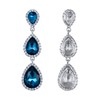 EleQueen Women's Silver-tone Austrian Crystal Tear Drop Pear Shape Long