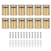 12Pcs Advertising Nail Stainless Steel Electroplated Brushed Gold Sign Holder