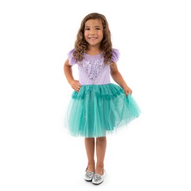 Little Adventures Mermaid Party Dress Up Costume - Machine Washable Child Pretend Play Party Dress (X-Large Age 7-9)