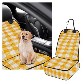 Ziciner Car Front Seat Dog Cover, 600D Waterproof Auto Seat Protector Against Fur & Dirt, Durable Anti-Scratch Non-Slip Seat Pet Cover, Universal Vehicle Accessories for Car Truck SUV (Orange)