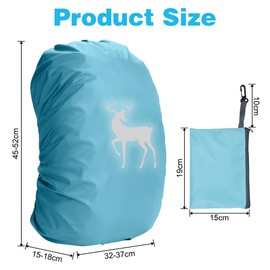 Svitzoot Rain Cover for Backpack Children Rain Cover School Bag 25-35L Rain Cover Waterproof Dustproof with Reflective Strips for Boys Girls Blue