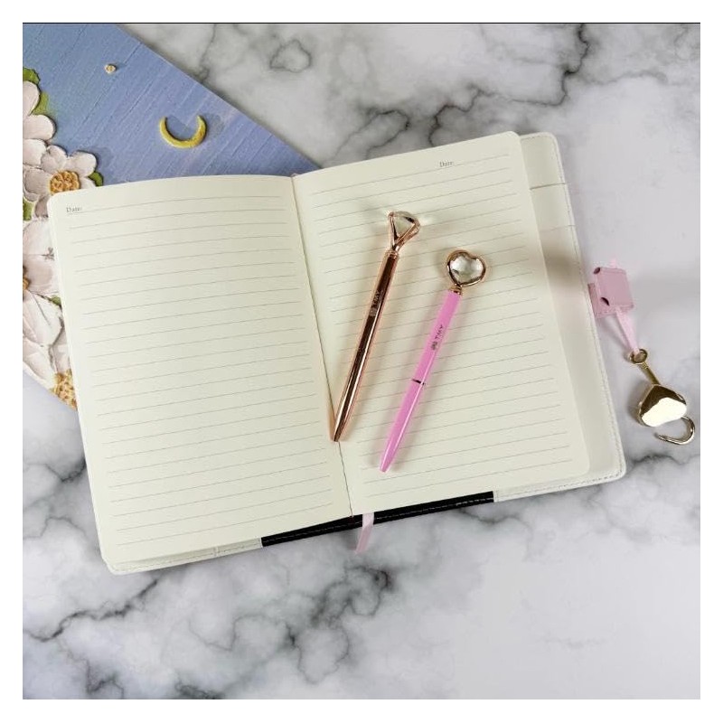 TMY Pink Heart Lock Diary Set – 288 Pages, 22×15×2.5
