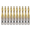 sourcing map 10pcs Combination Drill and Tap Bits Metric M5